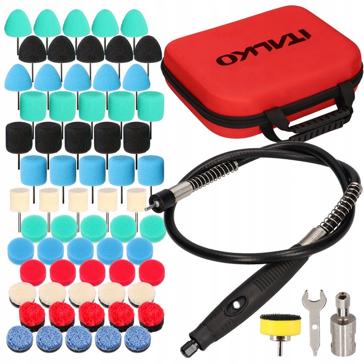 ZESTAW POLERSKI MINI DO POLEROWANIA DETALI 69 ELEMENTÓW