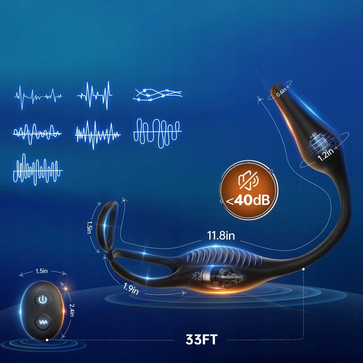 Masażer prostaty Cock Ring 7 trybów wibracji