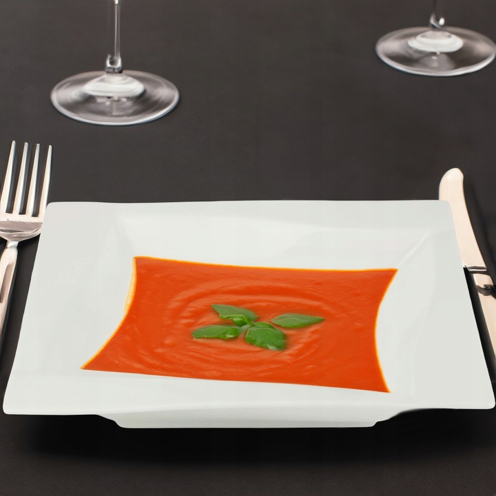 SERWIS OBIADOWY VIVA 18 EL DLA 6 OSÓB KWADRATOWY KPL TALERZY PORCELANOWYCH