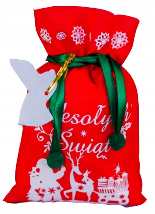 WOREK Torebka prezentowa MIKOŁAJ RENIFER 30x45