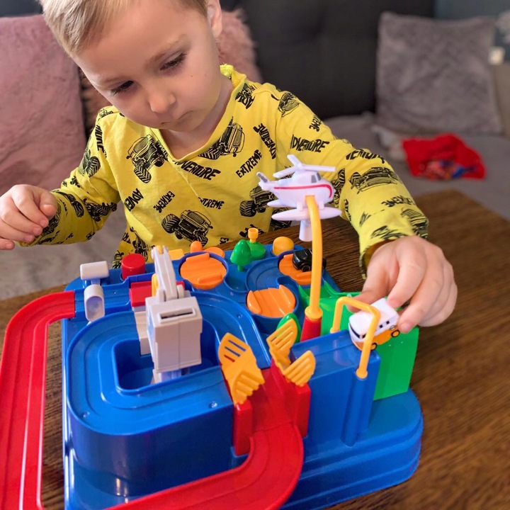 Tor Przeszkód Interaktywny dla Autek Zjazd Samochodowy + Auta Gra w Autka