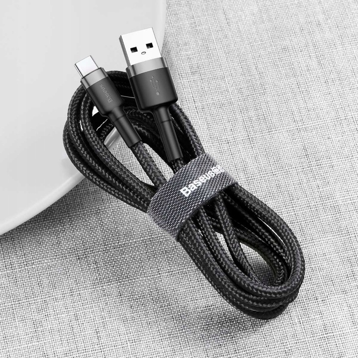 BASEUS KABEL USB / USB C SZYBKI QUICK CHARGE 3A MOCNY PRZEWÓD W OPLOCIE 1M