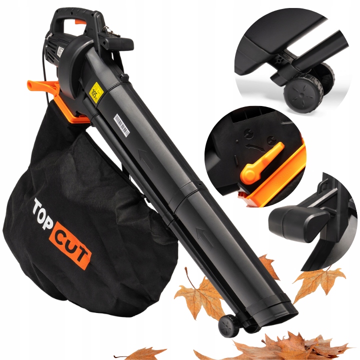 DMUCHAWA ELEKTRYCZNA DO LIŚCI 3500W ODKURZACZ ROZDRABNIACZ 3W1 45L TOP