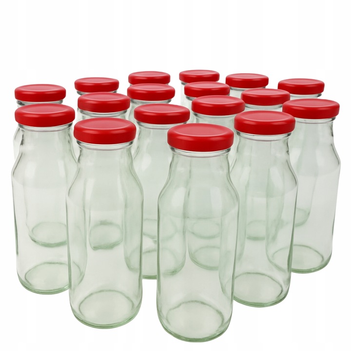 20x Szklane Butelki do soków syropów smoothie pasteryzacji 300 ml +