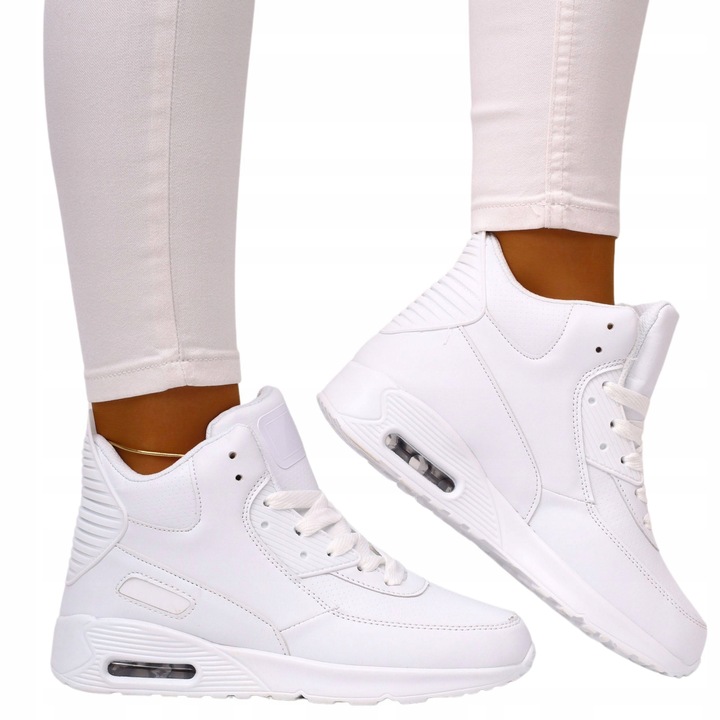 BUTY DAMSKIE OBUWIE SPORTOWE LEKKIE WYGODNE BIAŁE