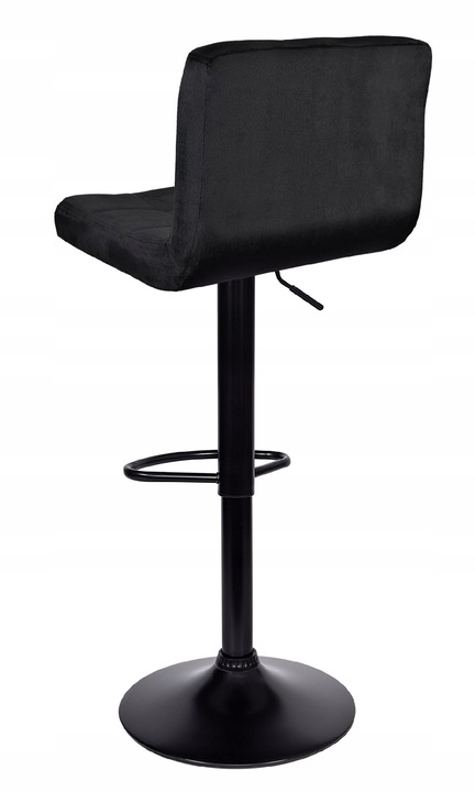 Hoker barowy czarny tapicerowany welur z oparciem regulowany glamour