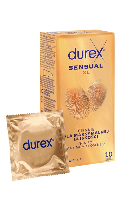 PREZERWATYWY Durex Sensual XL Cienkie POWIĘKSZONE Nawilżane Duży Rozmiar