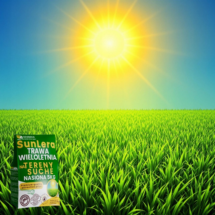 Trawa Nasiona Uniwersalna 5kg na Tereny Suche Trawnik 200m2 Mieszanka Traw