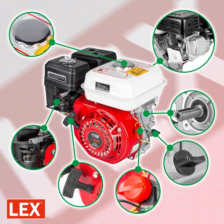 SILNIK SPALINOWY ZAGĘSZCZARKA GX160 7.0 HP OHV WAŁEK 19MM UBIJARKA AGREGAT