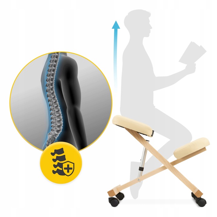 KLĘKOSIAD KLĘCZNIK KRZESŁO ERGONOMICZNE REGULOWANA WYSOKOŚĆ DO PRACY