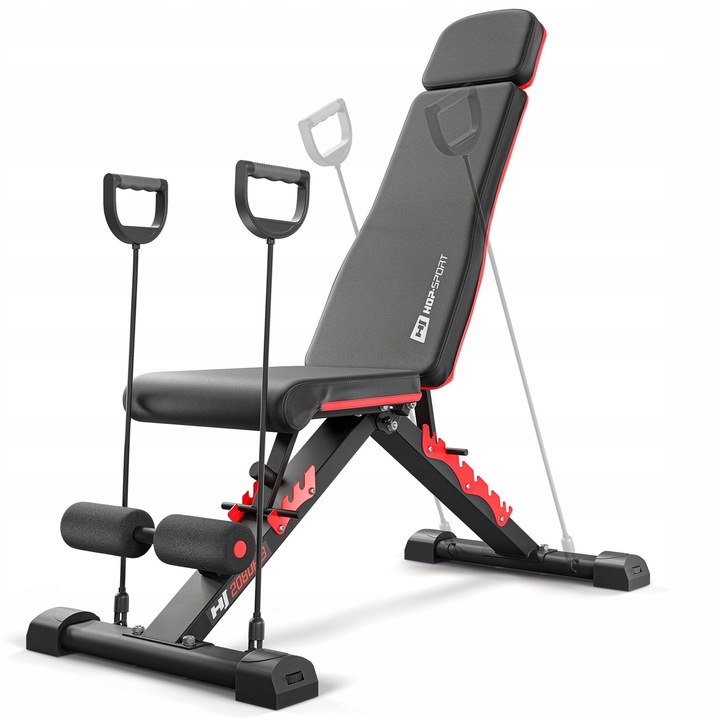 Ławka treningowa z ekspanderami regulowana hopsport 250 kg składana