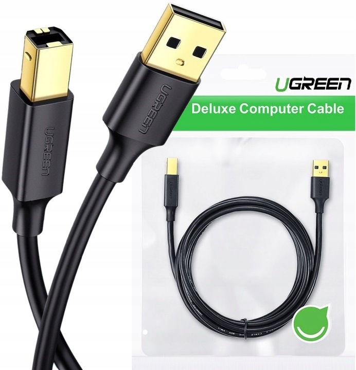 Wysokiej jakości kabel do drukarki skanera 2m USB A-B UGREEN przewód