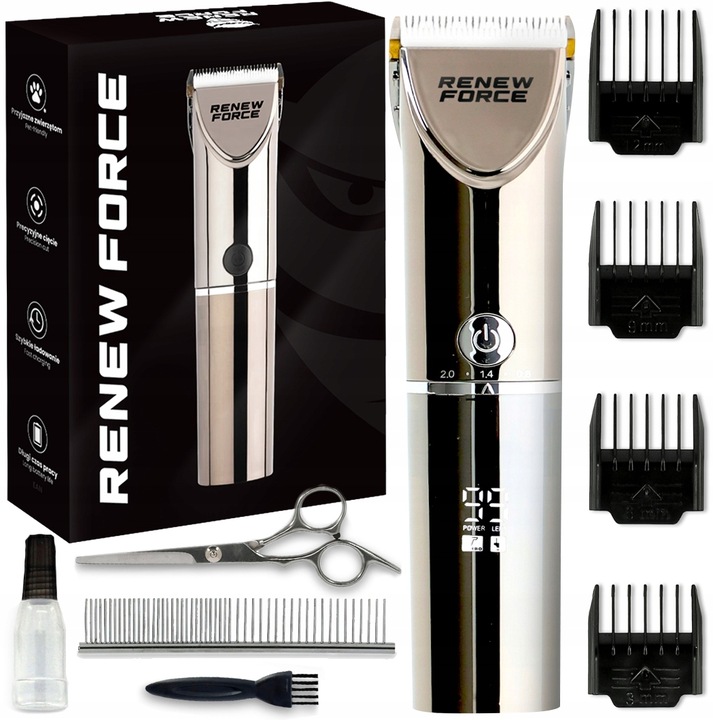 MOCNA Maszynka do strzyżenia PSÓW PSA zwierząt bezprzewodowa CICHA zestaw