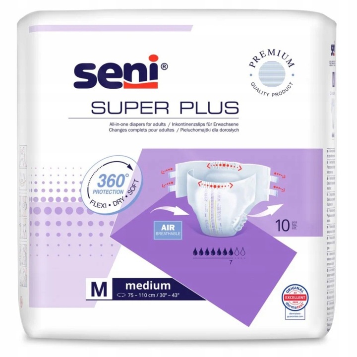 SENI SUPER PLUS PIELUCHOMAJTKI DLA DOROSŁYCH M NA RZEPY 10SZT.