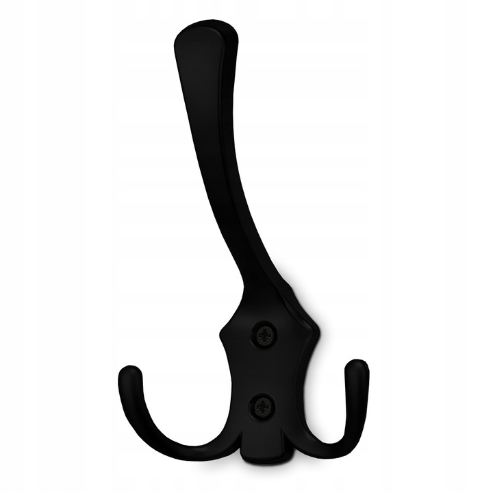 3x HACZYK NA UBRANIA WIESZAK NA UBRANIA ŚCIENNY WIESZAK MEBLOWY CZARNY