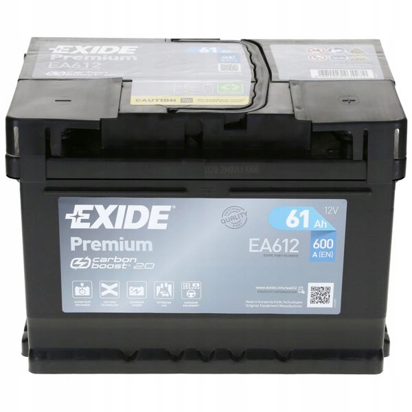 AKUMULATOR SAMOCHODOWY EXIDE PREMIUM 61AH 600A 61 AH EA612