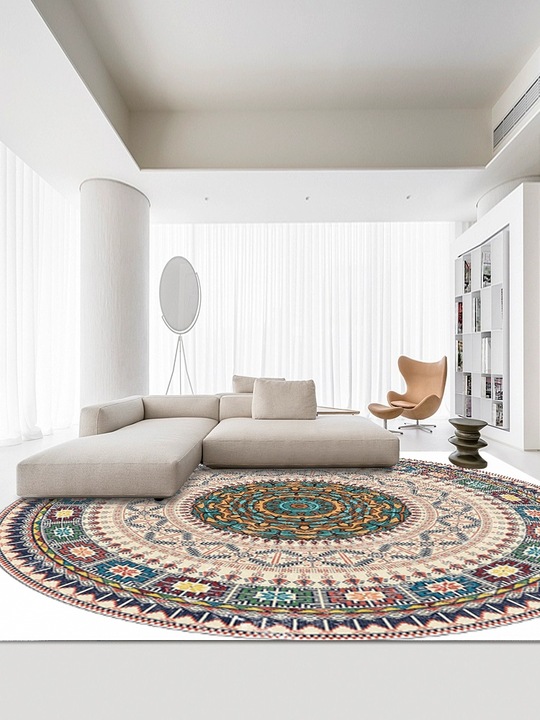 DYWAN OKRĄGŁY DO SALONU 150 CM RETRO VINTAGE ANTYPOŚLIZGOWY BOHO XL!!