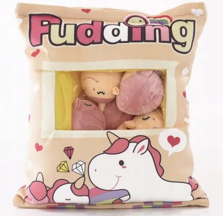 PODUSZKA PUDDING Z MASKOTKAMI DO RZUCANIA WZORY