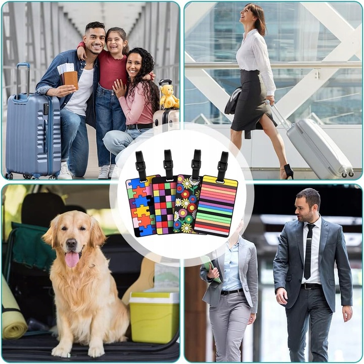 4x ZAWIESZKA DO BAGAŻU WALIZKI IDENTYFIKATOR ADRESOWNIK PRZYWIESZKA METKA