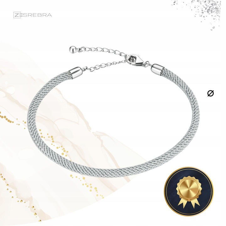 Bransoletka modułowa srebro 925 do CHARMS koralików zawieszek szara srebrna