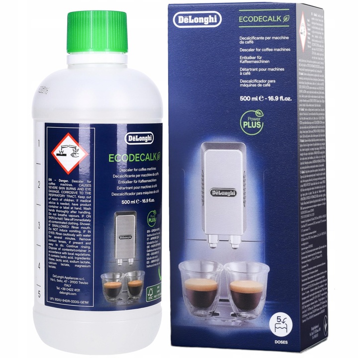 AquaFloow filtr wody do ekspresu Delonghi + odkamieniacz Delonghi 0,5l