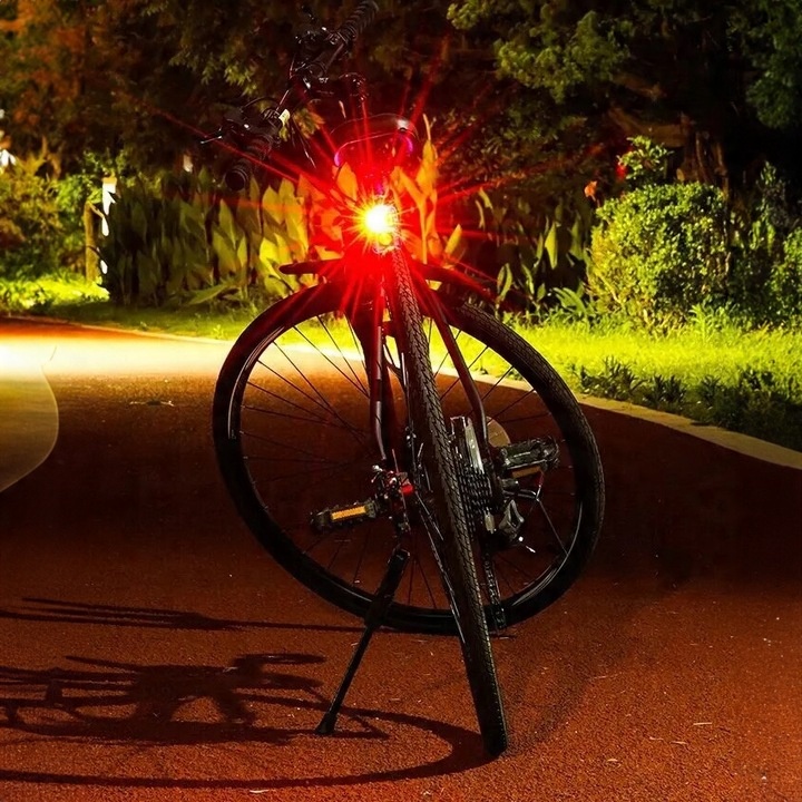 LAMPKA ROWEROWA PRZÓD TYŁ LED LAMPKI DO ROWERU NA KIEROWNICĘ ZESTAW BATERIE