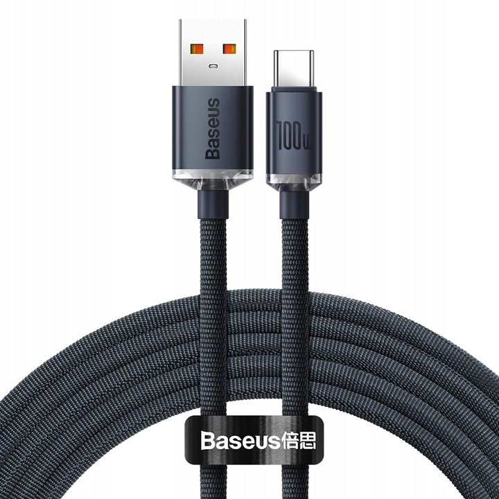 WZMACNIANY KABEL PRZEWÓD BASEUS USB USB-C 100W 6A 2M SZYBKIE ŁADOWANIE