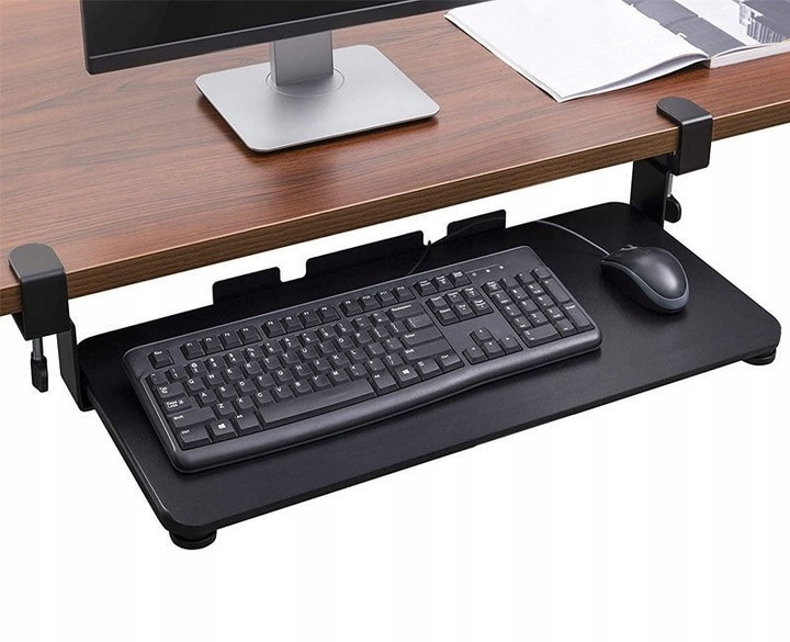 PÓŁKA POD KLAWIATURĘ SZUFLADA PODSTAWKA WYSUWANA ZACISKOWA NA BIURKO