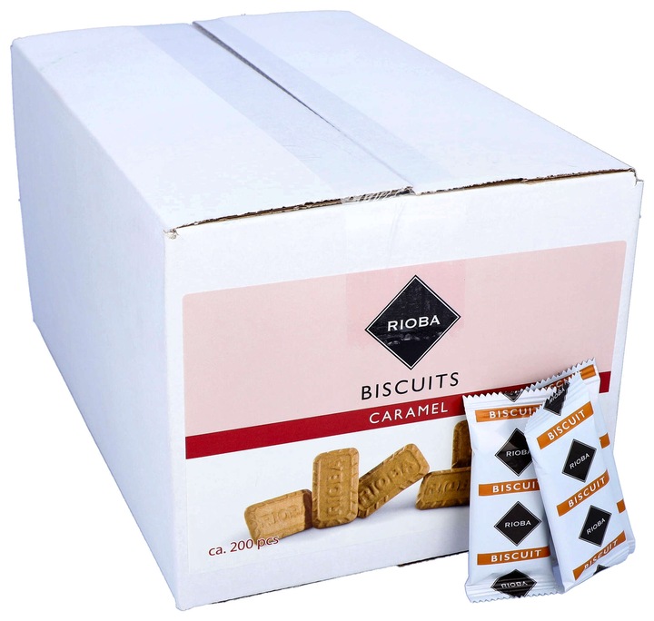 CIASTKA DO KAWY karmelowe RIOBA Thank You 1200g 200szt pakowane pojedynczo