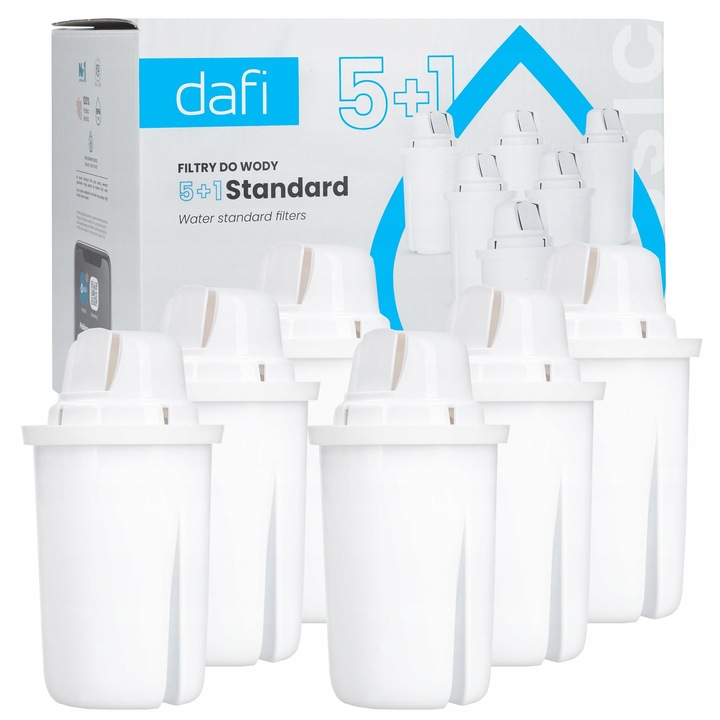 Filtr do wody Dafi Classic do dzbanek filtrujący Dafi Crystal szklany 6 szt