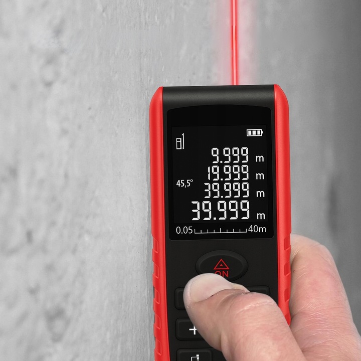 DALMIERZ LASEROWY 50M KĄTOMIERZ CYFROWY MIERNIK POZIOMICA LASEROWA LED
