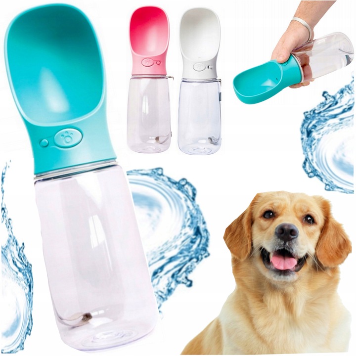 BUTELKA NA WODĘ DLA PSA BIDON POIDŁO MISKA 0,35L PRZENOŚNA SPACER TURYSTYCZ