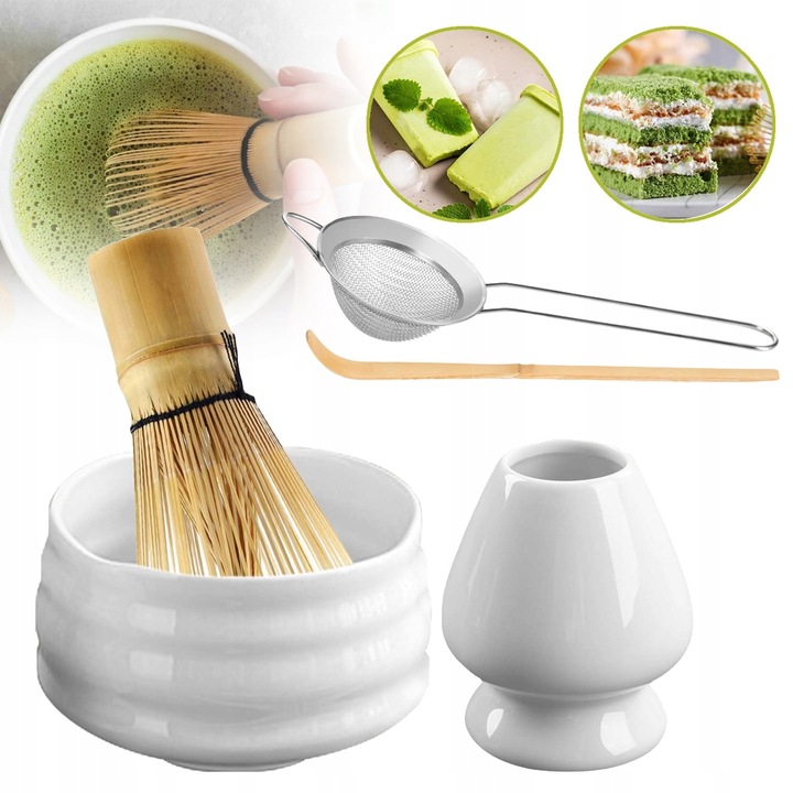 ZESTAW 5 DO CEREMONII MATCHA ZESTAW DO HERBATY MATCHA TRZEPACZKA DO MATCHY