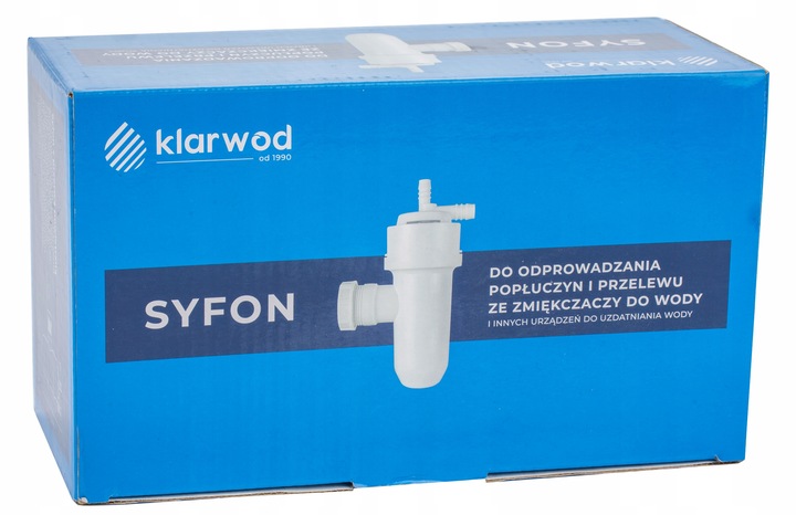 SYFON DO ODPROWADZANIA POPŁUCZYN I PRZELEWU ZE ZMIĘKCZACZY DO WODY 40 mm