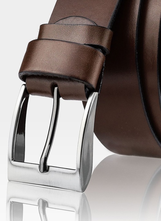 PASEK SKÓRZANY MĘSKI SZEROKI BRĄZOWY STEVENS Q2-V