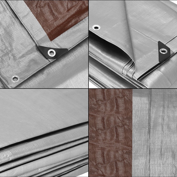 PLANDEKA PLANDEKI 4x6m SZARA WZMACNIANA 210G MOCNE OKRYCIE PŁACHTA