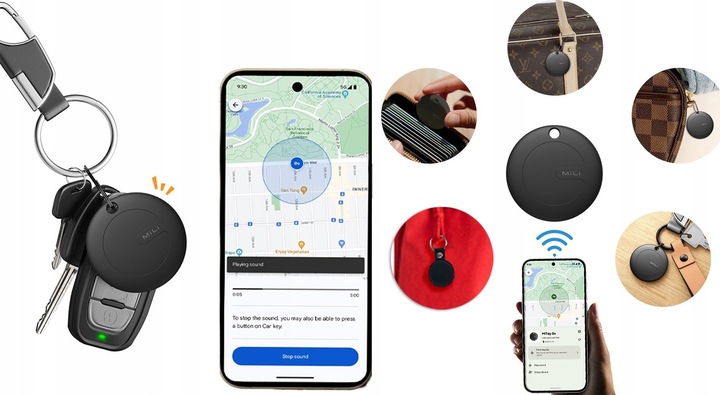 Lokalizator MiLi MiTag Android czarny 3szt