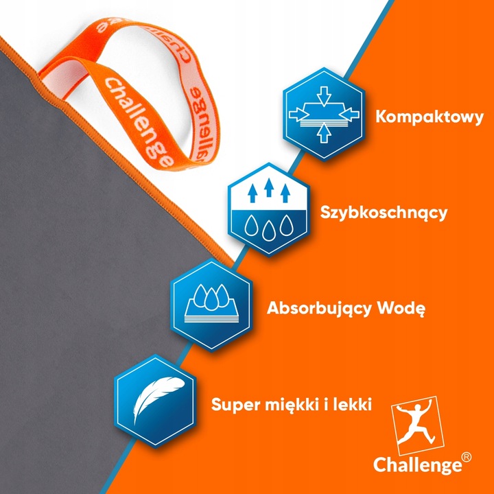 RĘCZNIK Z MIKROFIBRY 80x150 cm szary NEW