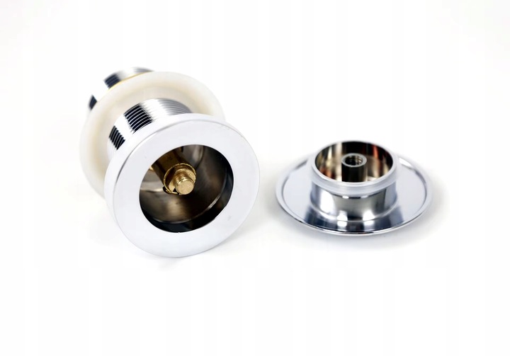 Korek Umywalkowy BEZ Przelewu Automatyczny "Klik Klak" Srebrny chrom połysk