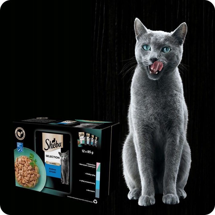 SASZETKI SHEBA SELECTION RYBNE SMAKI 12X85G MOKRA KARMA W SOSIE