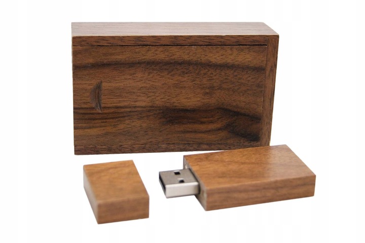 Pendrive drewniane USB 16 GB + pudełko + GRAWER