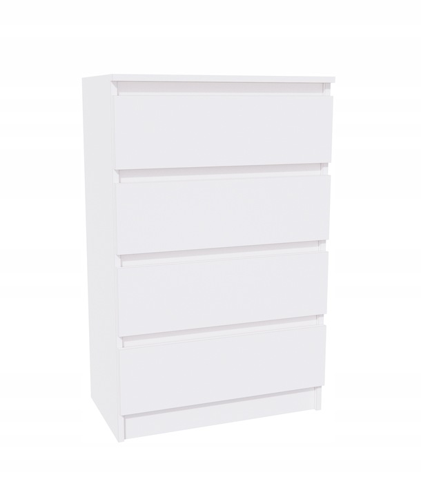 Komoda biała, 4 szuflady, szafka RTV, 60 cm, nowoczesna, salon,
