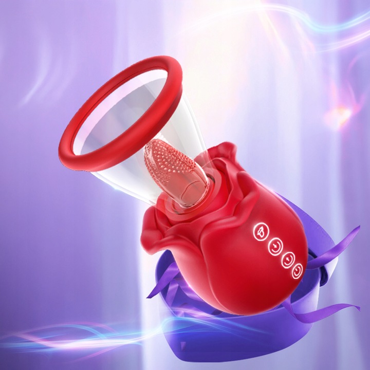 Wibratory różane z 7 stymulatorami łechtaczki do ssania i lizania sutków