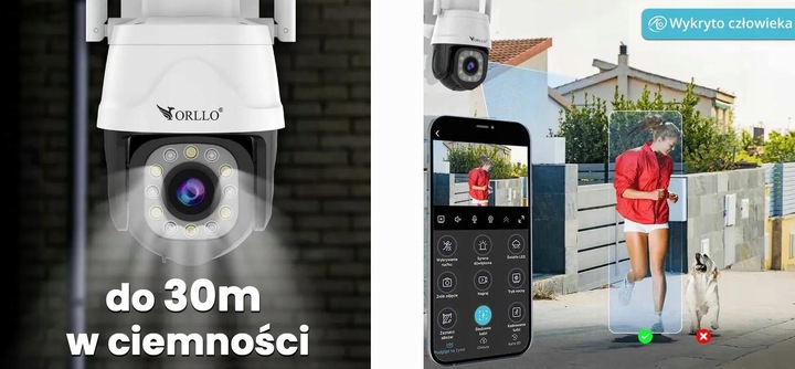 Kamera IP ORLLO Z17 PRO 4K zewnętrzna obrotowa GSM na kartę SIM 8MPx