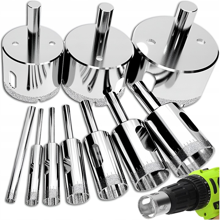 WZMOCNIONE OTWORNICE DIAMENTOWE DO GRESU PŁYTEK GLAZURY SZKŁA 10szt