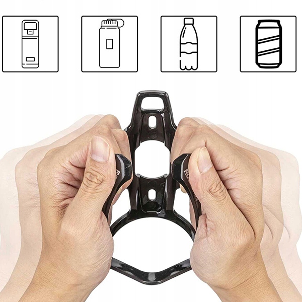 KOSZYK BIDONU ROWEROWY UCHWYT NA BIDON ROWER LEKKI CZARNY + ŚRUBY i IMBUS