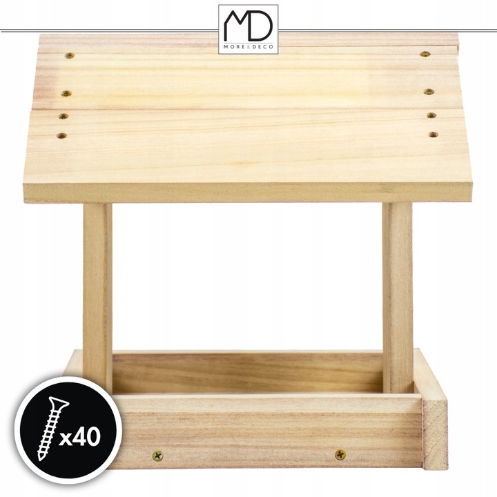 Karmnik dla ptaków domek budka DIY eko drewno ogrodowy solidny na zimę