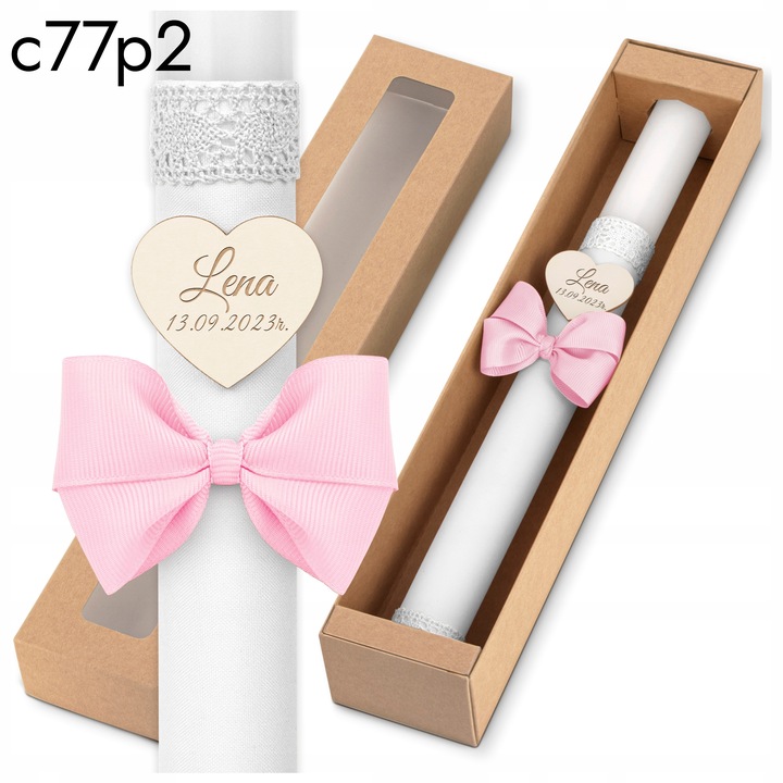 Świeca Komunijna + pudełko - Świeca do Komunii - Imienna Świeca na