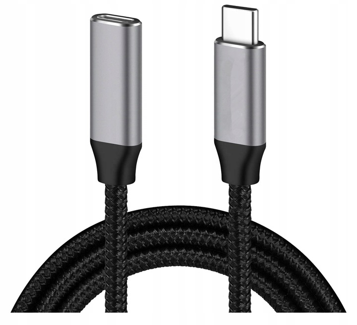 Kabel Przedłużacz USB-C 3.1 Thunderbolt 3 100W 5A 4K do 10Gbps Oplot 3m
