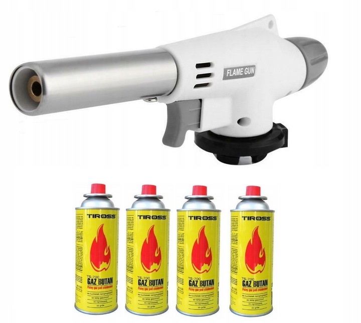 PALNIK GAZOWY OPALARKA LUTLAMPA + 6 x KARTUSZE GAZY NABOJE + RĘKAWICE